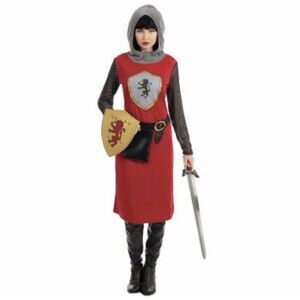 Morph Red Knight Costume Ladies Size L Medieval Crusader Joan of Arc Halloween
